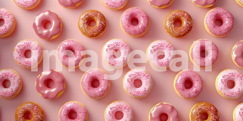 A Sweet Symphony: A Colorful Arrangement of Glazed and Decorated Donuts