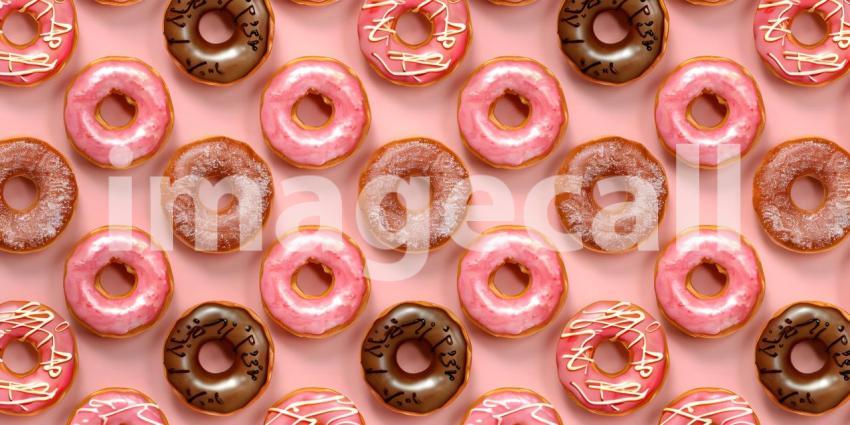 A Sweet Symphony: A Colorful Arrangement of Glazed and Decorated Donuts