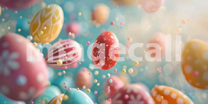 A Festive Flourish: A Colorful Explosion of Decorated Easter Eggs