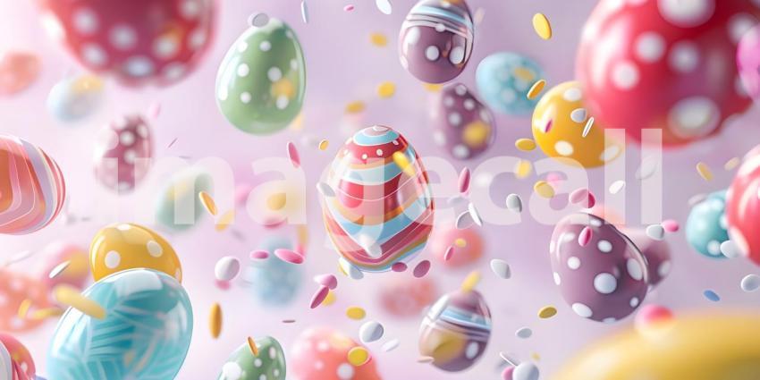 A Festive Flourish: A Colorful Explosion of Decorated Easter Eggs