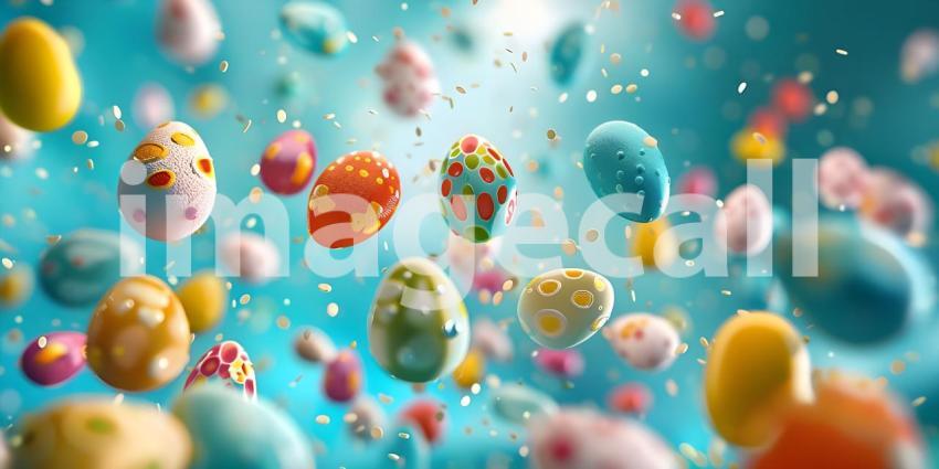 A Festive Flourish: A Colorful Explosion of Decorated Easter Eggs