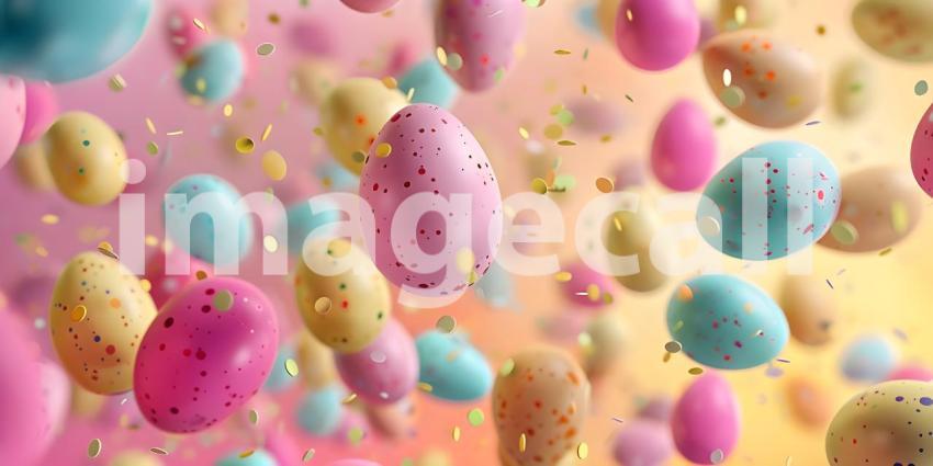 A Festive Flourish: A Colorful Explosion of Decorated Easter Eggs