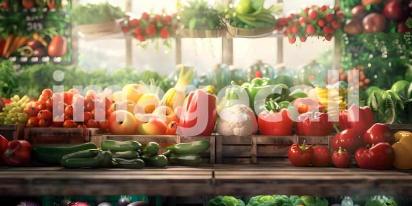 A Bountiful Harvest: Fresh Produce Displayed in a Cozy Country Store