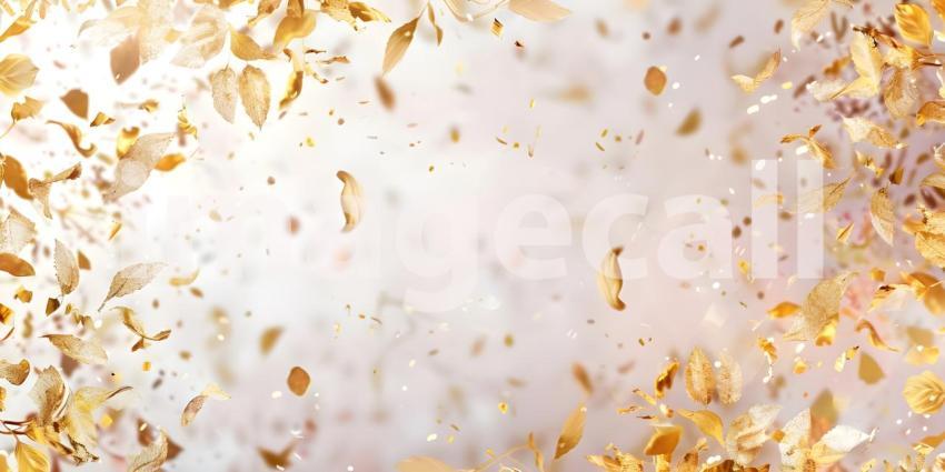 Golden Shower: A Whirlwind of Shimmering Leaves and Confetti