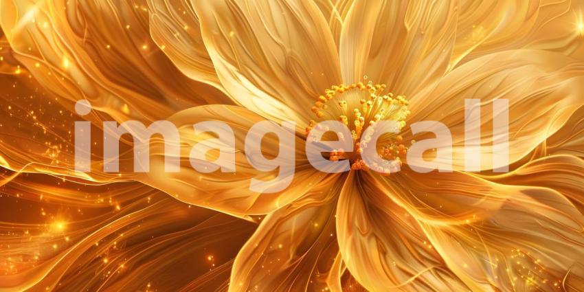 Golden Floral Radiance: A Luxurious Display of Shimmering Blooms