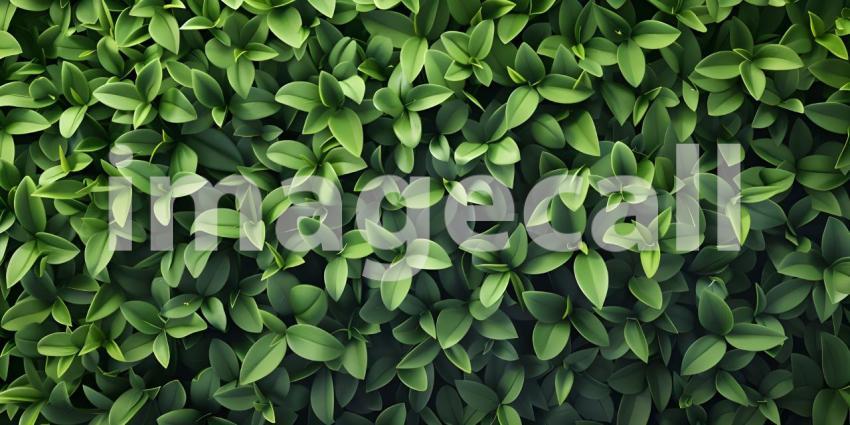 Lush Green Wall: A Vibrant Display of Foliage on a Concrete Surface