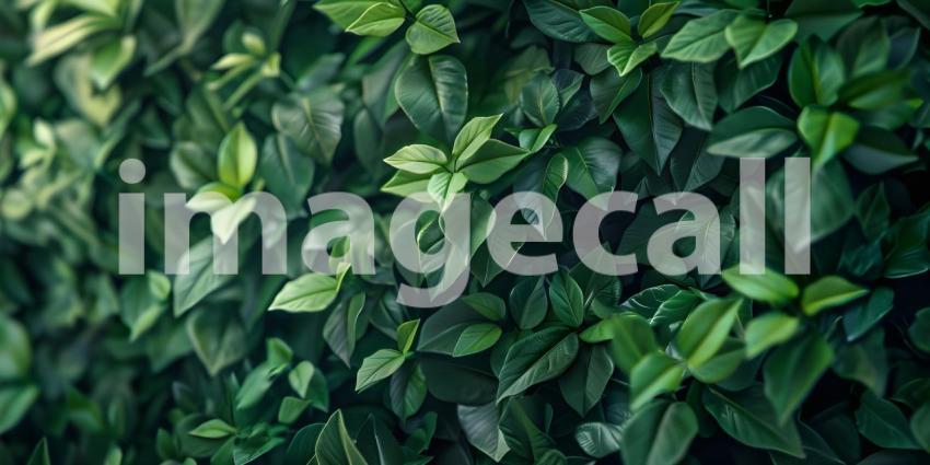 Lush Green Wall: A Vibrant Display of Foliage on a Concrete Surface