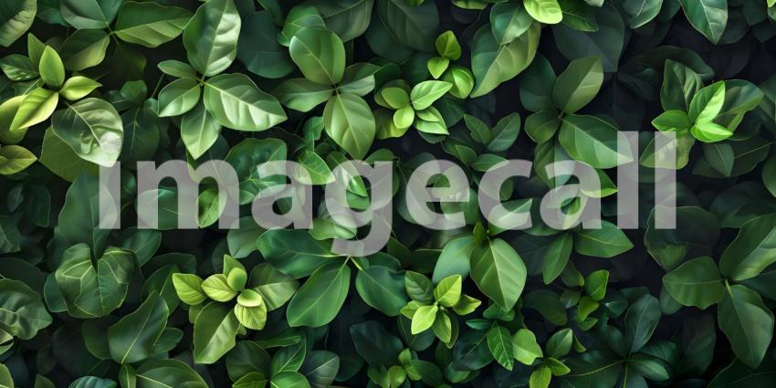 Lush Green Wall: A Vibrant Display of Foliage on a Concrete Surface
