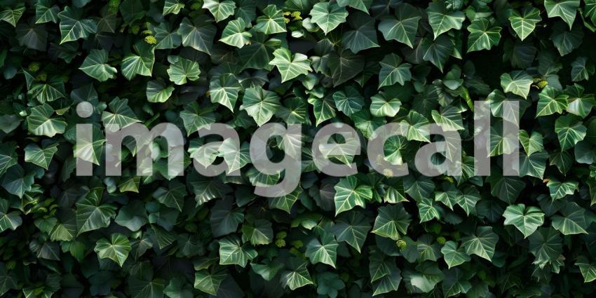 Lush Green Wall: A Vibrant Display of Foliage on a Concrete Surface