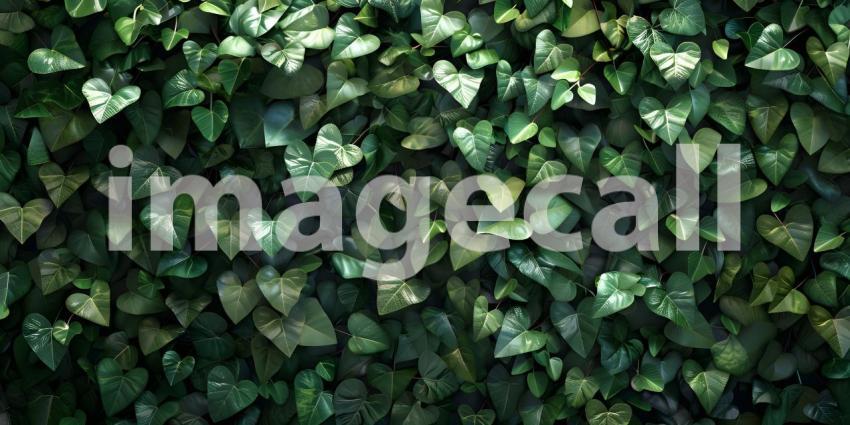 Lush Green Wall: A Vibrant Display of Foliage on a Concrete Surface