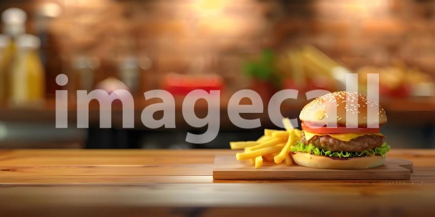 Classic Burger Combo: A Juicy Patty, Crispy Fries, and All the Fixings