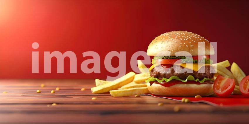 Classic Burger Combo: A Juicy Patty, Crispy Fries, and All the Fixings