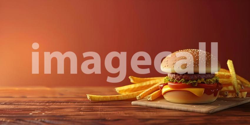 Classic Burger Combo: A Juicy Patty, Crispy Fries, and All the Fixings