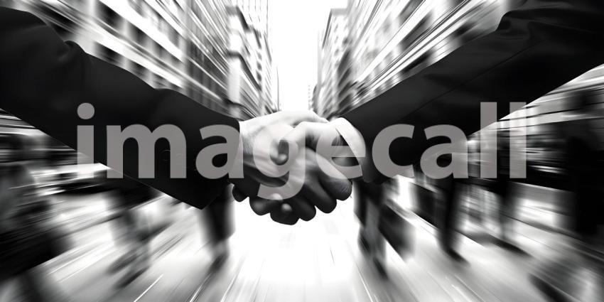Sealing the Deal: Two Business Professionals Shaking Hands, Symbolizing Agreement and Partnership
