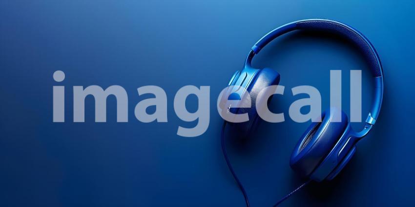 Neon Glow: A Vibrant Pair of Headphones Illuminated by Pink and Blue Lights