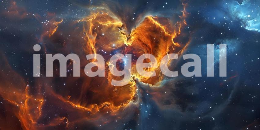 Cosmic Heart: A Celestial Nebula in the Shape of Love