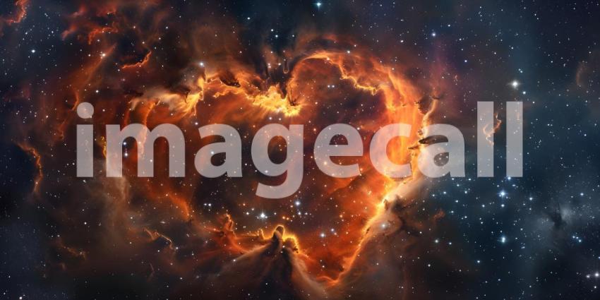 Cosmic Heart: A Celestial Nebula in the Shape of Love