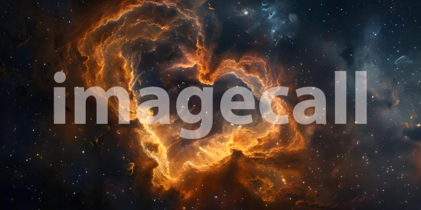 Cosmic Heart: A Celestial Nebula in the Shape of Love