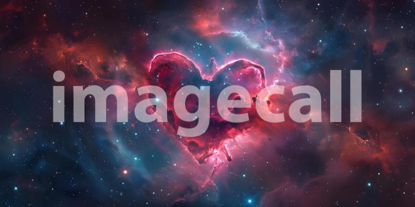 Cosmic Heart: A Celestial Nebula in the Shape of Love