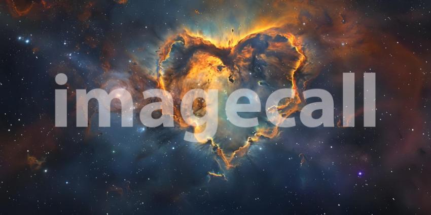 Cosmic Heart: A Celestial Nebula in the Shape of Love