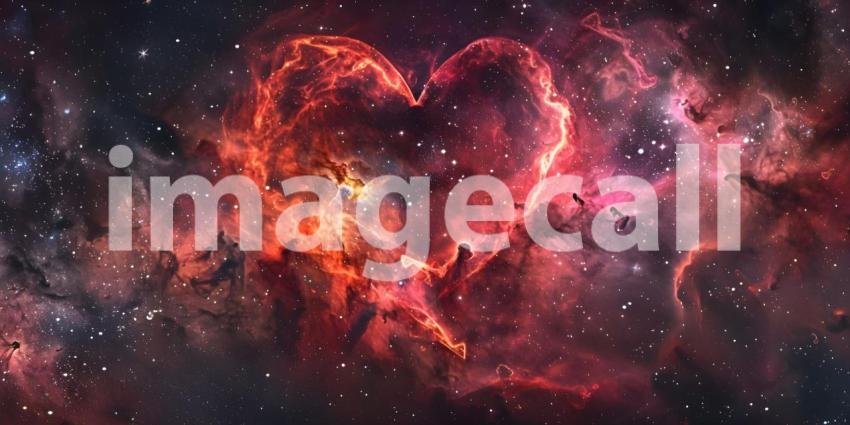 Cosmic Heart: A Celestial Nebula in the Shape of Love