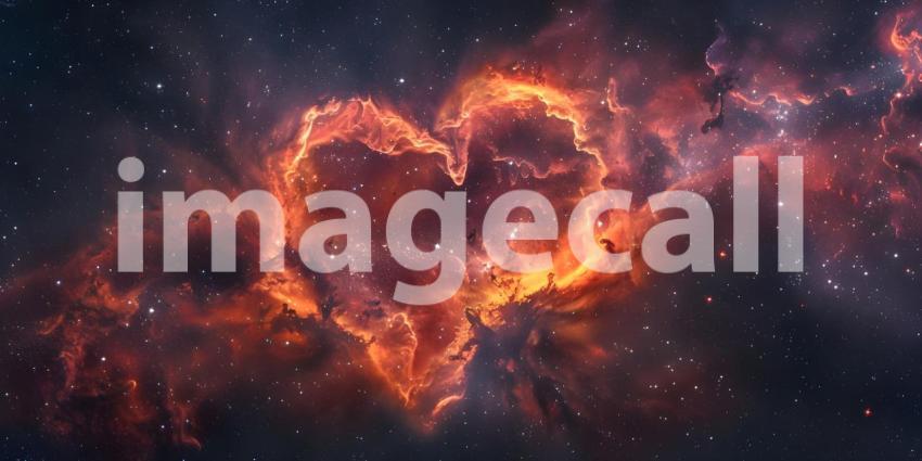 Cosmic Heart: A Celestial Nebula in the Shape of Love