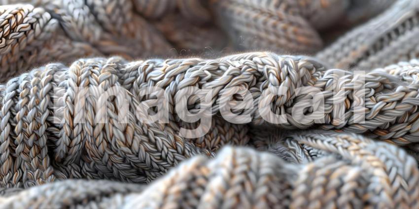Intertwined Threads: A Textured Close-Up of a Knitted Fabric