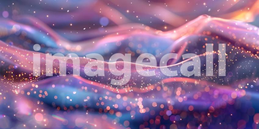 Cosmic Dreamscape: A Dreamy Landscape of Shimmering Colors and Celestial Lights