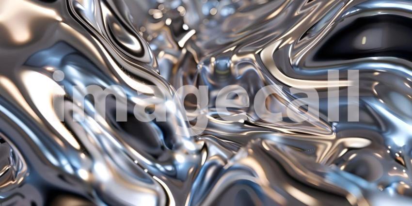 Molten Metal Flow: A Dynamic Abstract of Liquid Silver