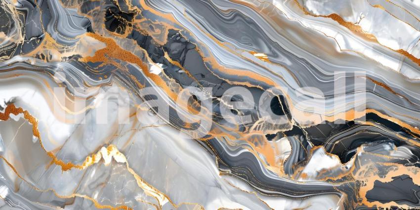 Golden Veins: A Luxurious Marble Slab with Rich Gold and Gray Tones, Earth Tapestry: A Stunning Display of Natural Stone with Intricate Veining