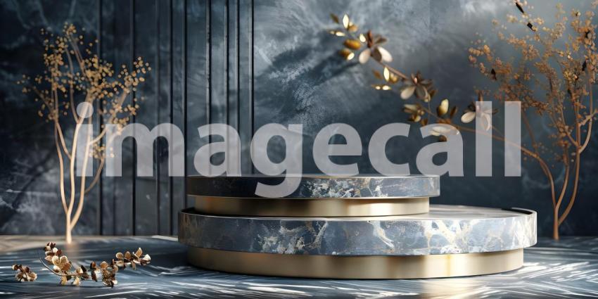 Monochrome Minimalism: A Modern Stage Illuminated by Warm Light