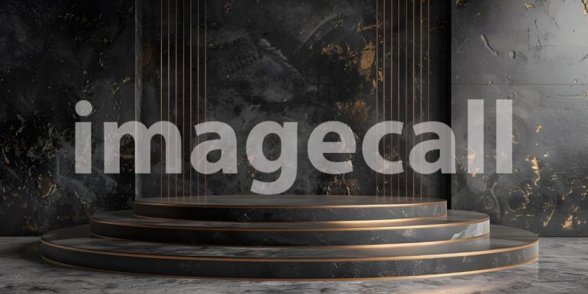 Monochrome Minimalism: A Modern Stage Illuminated by Warm Light