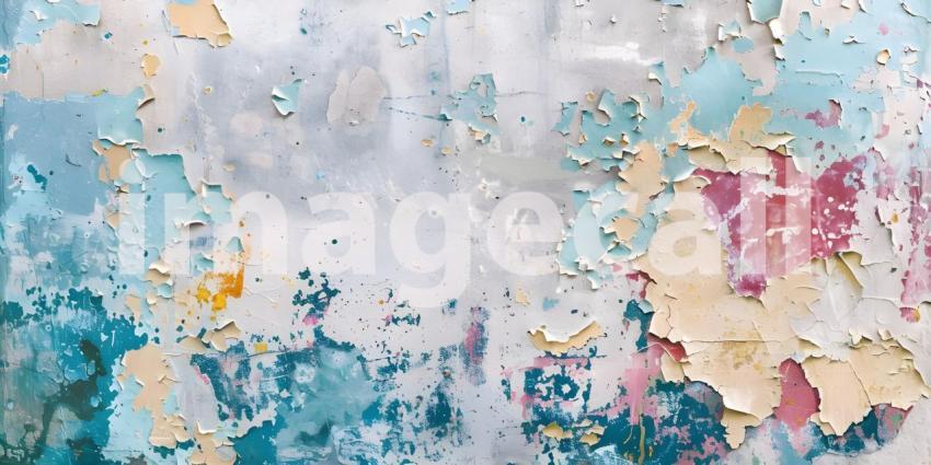 Urban Decay: A Textured Wall with Peeling Paint and Exposed Layers