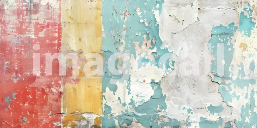 Urban Decay: A Textured Wall with Peeling Paint and Exposed Layers