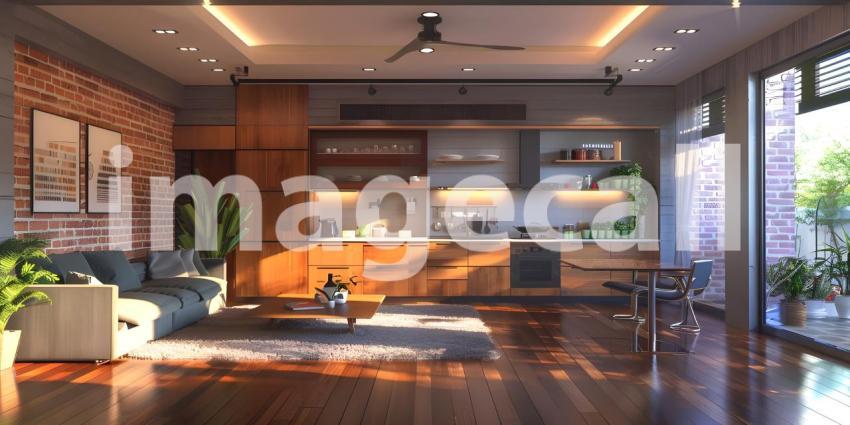 Contemporary Kitchen with Open Floor Plan and Abundant Natural Light