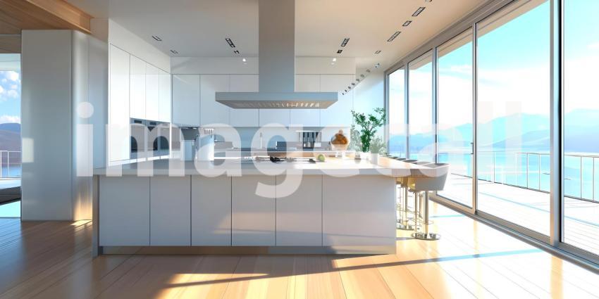 Contemporary Kitchen with Open Floor Plan and Abundant Natural Light