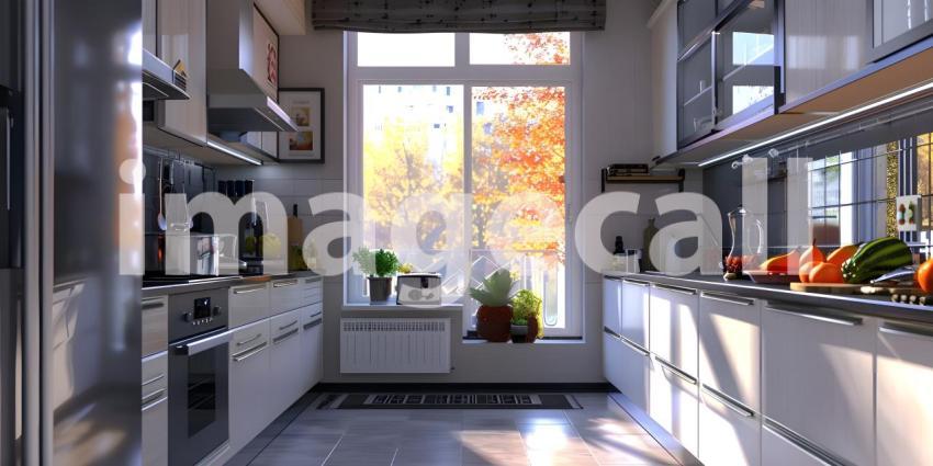 Contemporary Kitchen with Open Floor Plan and Abundant Natural Light