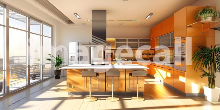 Contemporary Kitchen with Open Floor Plan and Abundant Natural Light