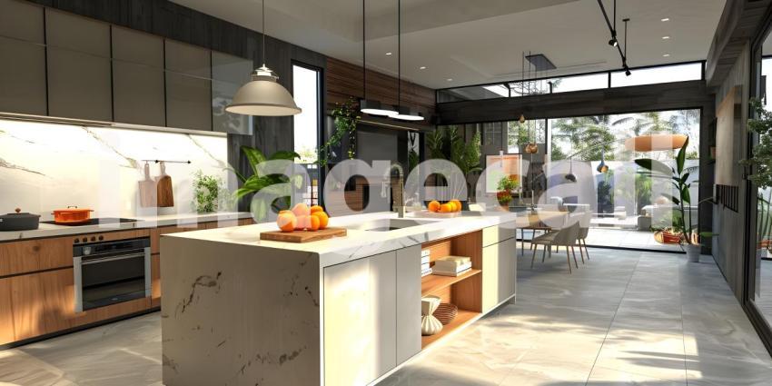 Contemporary Kitchen with Open Floor Plan and Abundant Natural Light