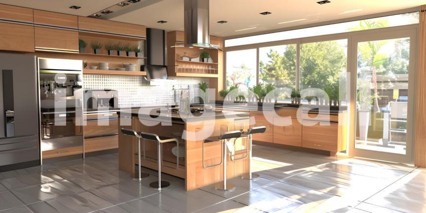 Contemporary Kitchen with Open Floor Plan and Abundant Natural Light