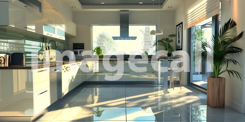 Contemporary Kitchen with Open Floor Plan and Abundant Natural Light