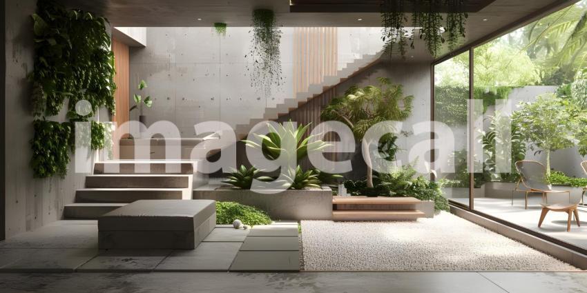 Modern Oasis: Where Indoor Living Meets Lush Greenery