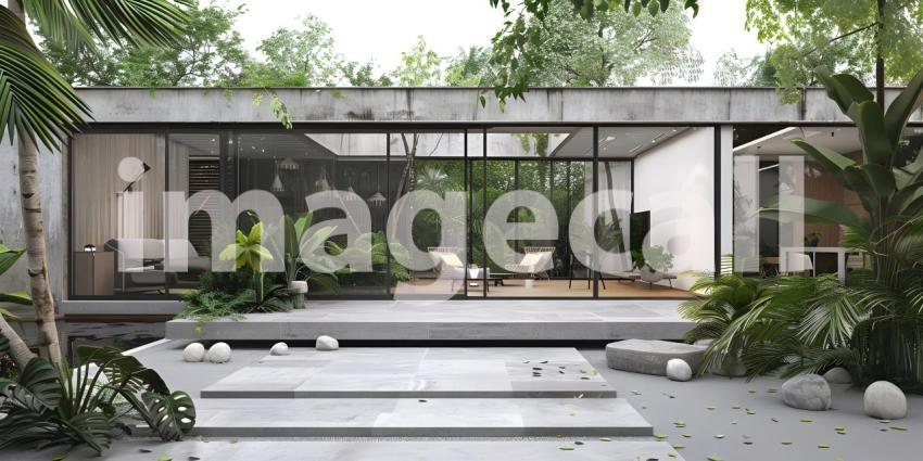 Modern Oasis: Where Indoor Living Meets Lush Greenery