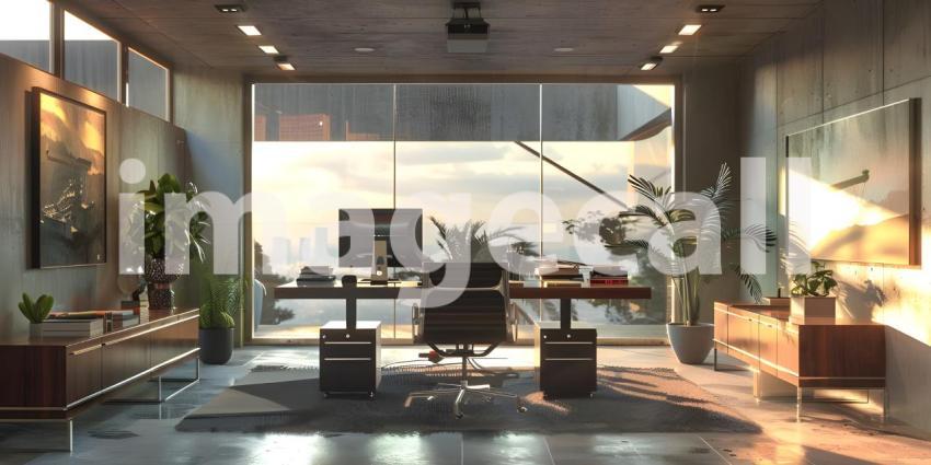 Modern Executive Office with Cityscape Views