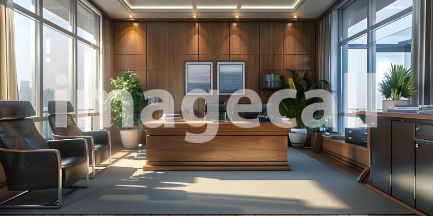 Modern Executive Office with Cityscape Views