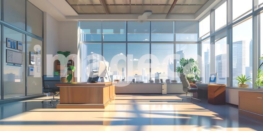 Modern Executive Office with Cityscape Views