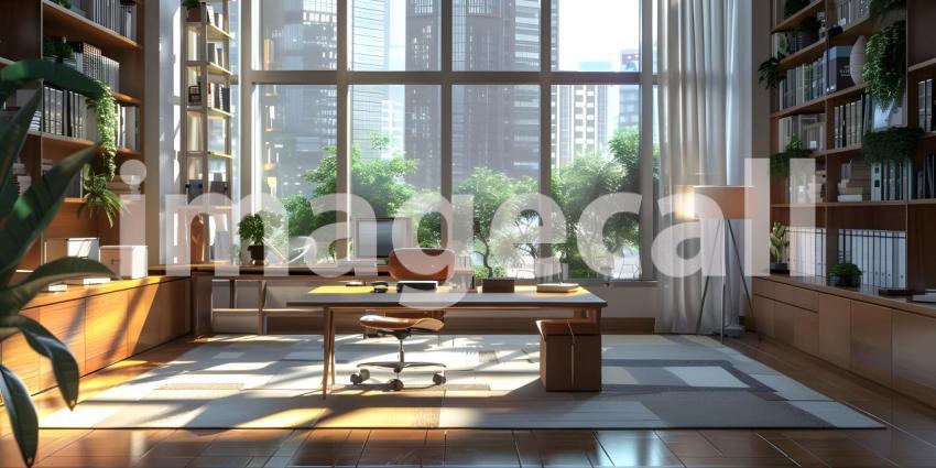 Modern Executive Office with Cityscape Views