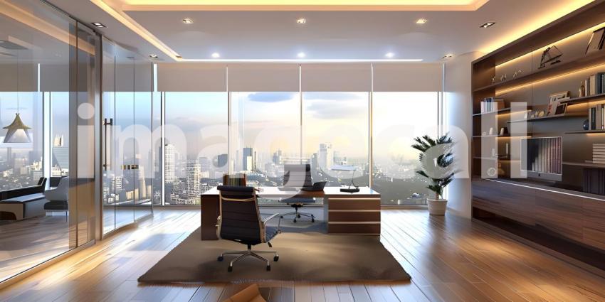 Modern Executive Office with Cityscape Views