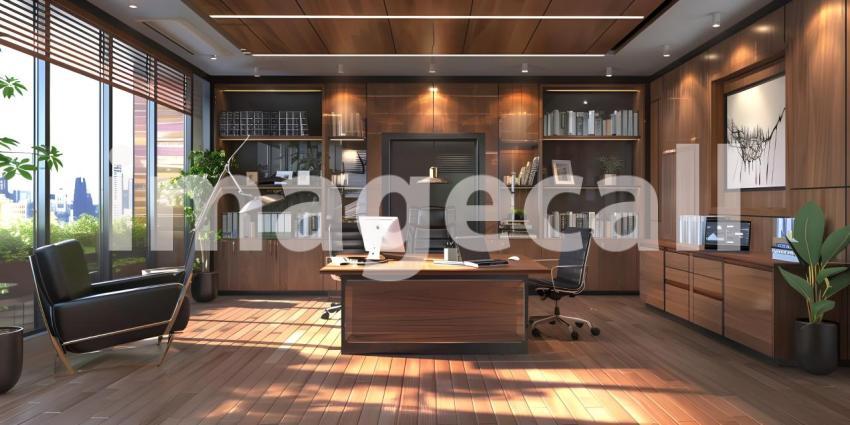 Modern Executive Office with Cityscape Views