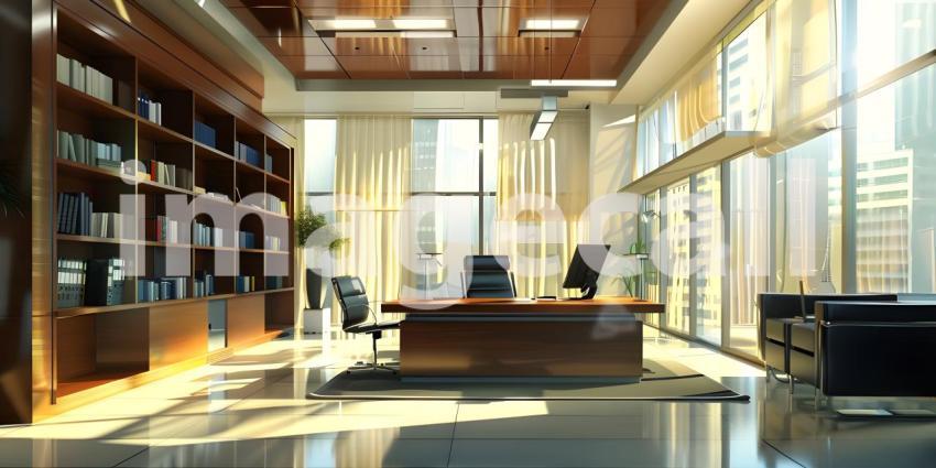 Modern Executive Office with Cityscape Views